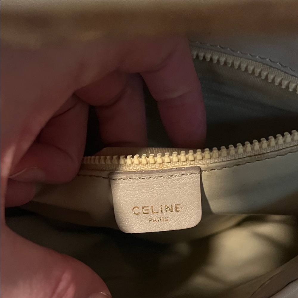 Celine Beige Crossbody Shoulder Bag with Gold Accent - Picture 10 of 12